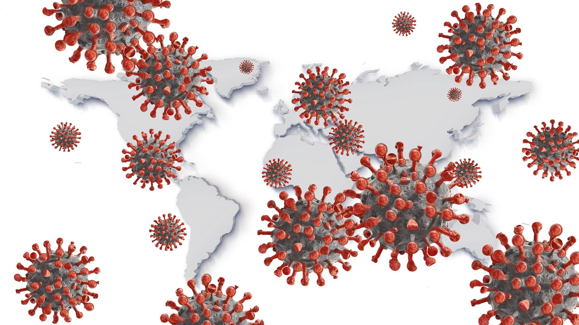 Illustration of Corona Virus and Global Map