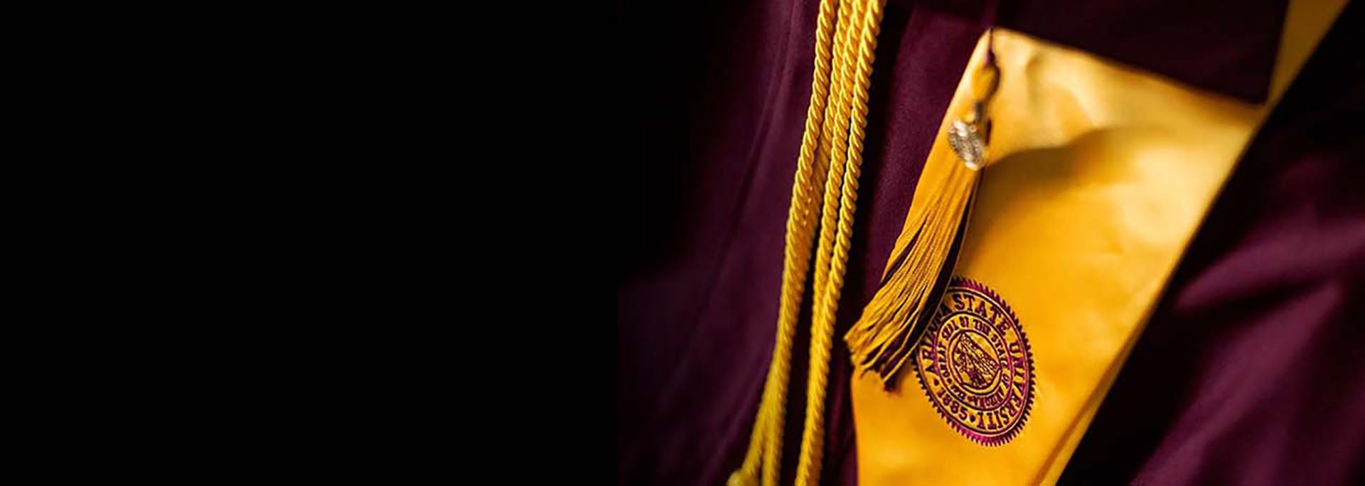 Arizona State University maroon and gold convocation regalia