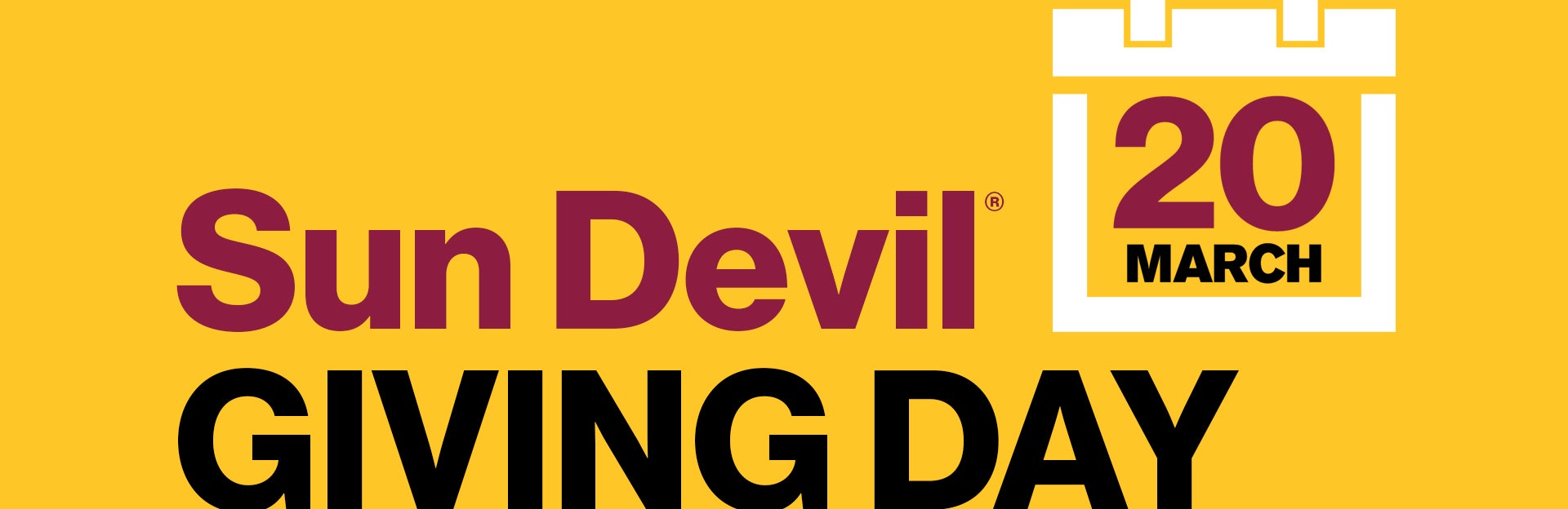 Banner with "Sun Devil Giving day" and calendar icon.