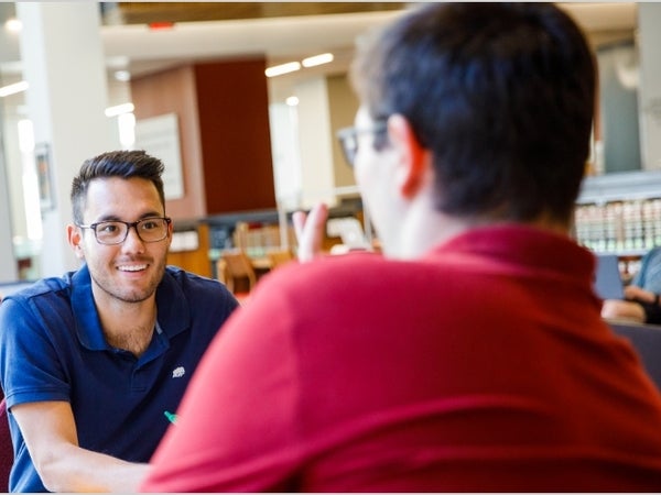 Two students chatting